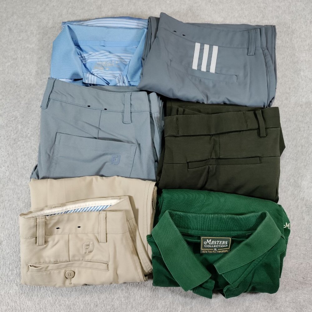 Mens Golf Clothes Bundle Adidas Nike Banana Republic FootJoy & Masters *Flaws